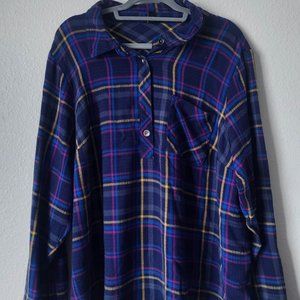 Torrid Shirt Womens Plaid Button Up Blouse Long sleeve